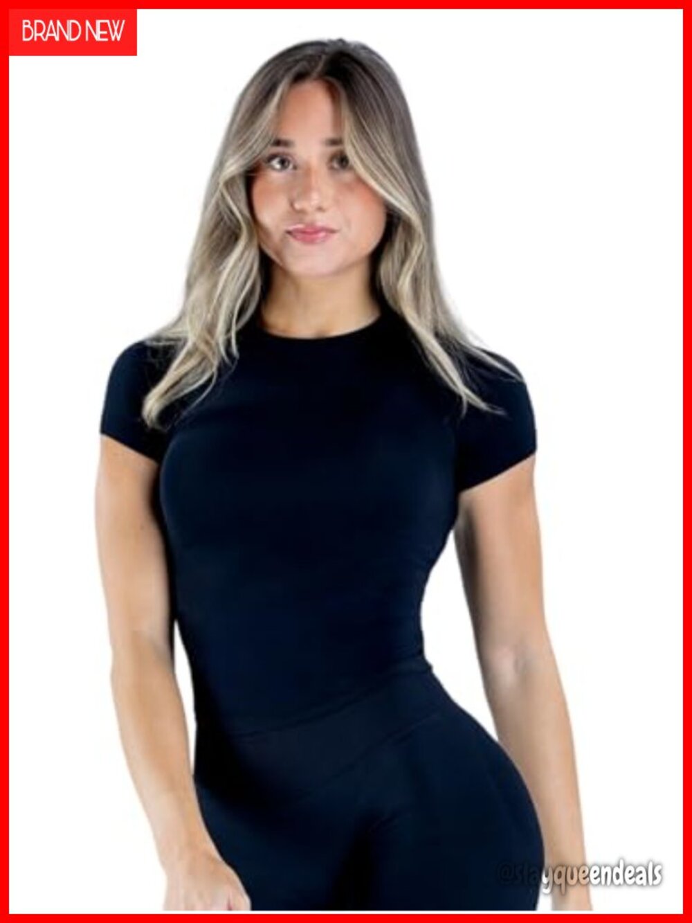 Women's Seamless Cropped Workout T-Shirt Slim Fit Crew Neck Short Sleeve Gym Top